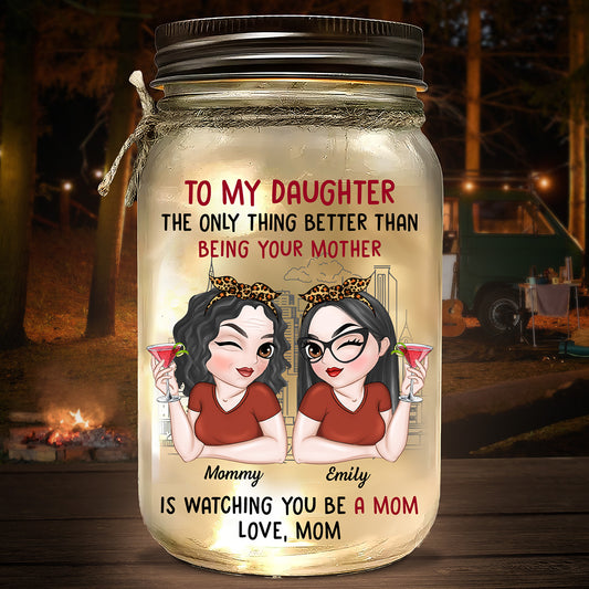 To My Daughter - Personalized Mason Jar Light
