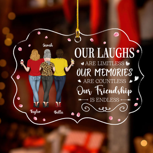 Endless Friendship Infinite Laughs - Personalized Custom Acrylic Ornament