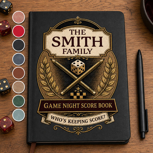 Game Night Score Book - Personalized Leather Journal