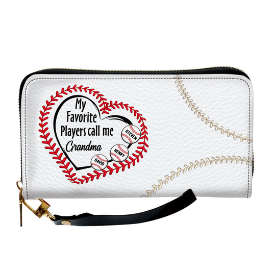My Favorite Players Call Me - Personalized Custom Leather Wallet