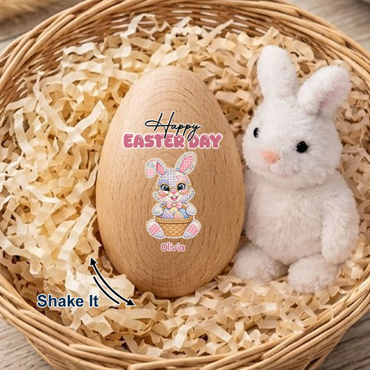 Happy Easter Day - Personalized Custom Wooden Egg Shaker