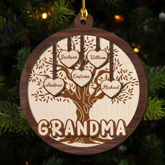 Blessed To Be Called Grandma - Personalized Custom 2-layered Wood Ornament