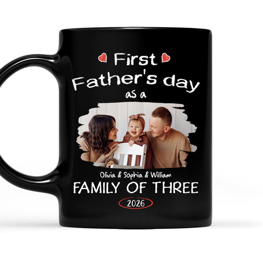 As A Family Of Three Fathers Day Photo - Personalized Custom Coffee Mug