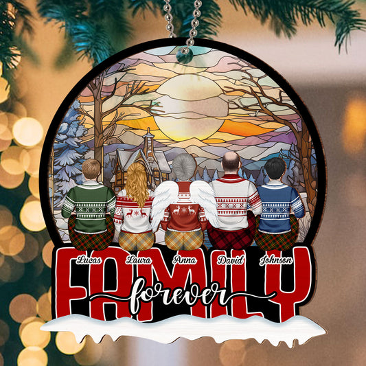 Family Last Forever - Personalized Custom Suncatcher Ornament