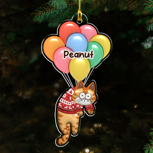 Bubble Hanging Cat - Personalized Custom 3D Inflated Effect Acrylic Ornament