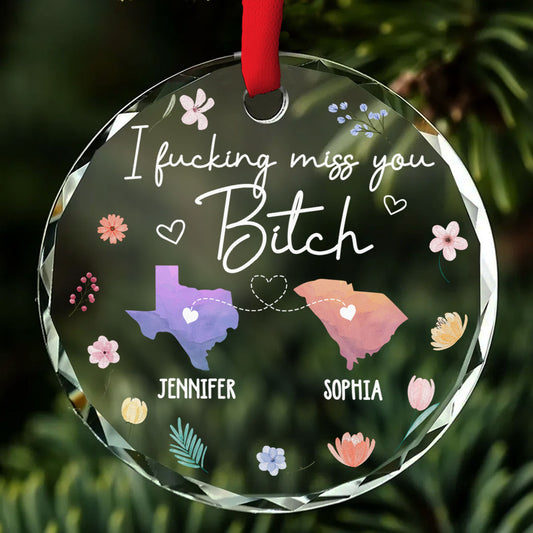 I Miss You Bestie - Personalized Custom Glass Ornament