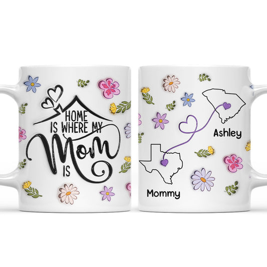 My Mom Is My Home - Personalized Custom 3D Inflated Effect Mug