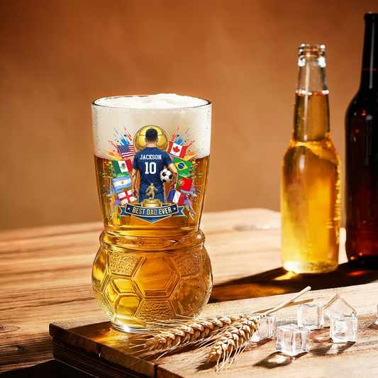 My Football Hero - Personalized Custom Football Beer Glass