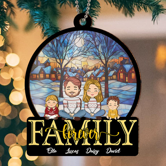 Family Forever - Personalized Custom Suncatcher Ornament