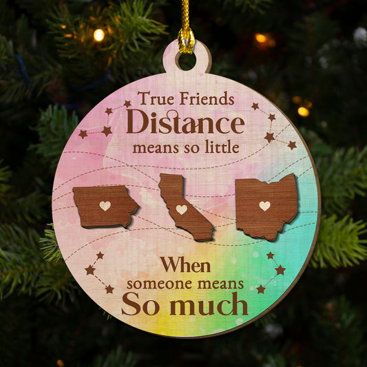 True Friendship Resists Time - Personalized Custom Freeshape 2-Layered Wood Ornament