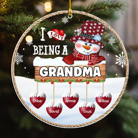 I Love Being Grandma - Personalized Custom Acrylic Ornament