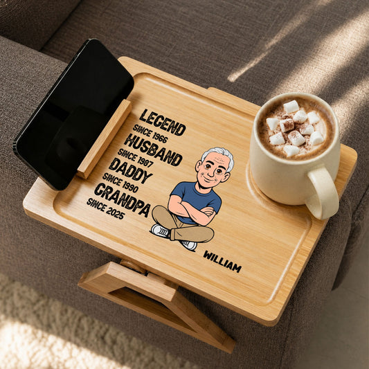 The Original Legend - Personalized Custom Wooden Couch Arm Table
