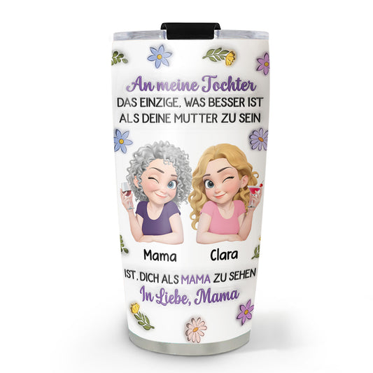Verbundene Cartoonfiguren - Personalisierter Tumbler mit 3D-Aufblaseffekt
