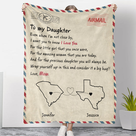 Mom And Daughter Forever - Personalized Custom Fleece Blanket