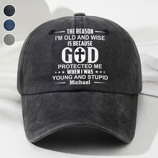 Protect Me - Personalized Custom Vintage Washed Denim Cap