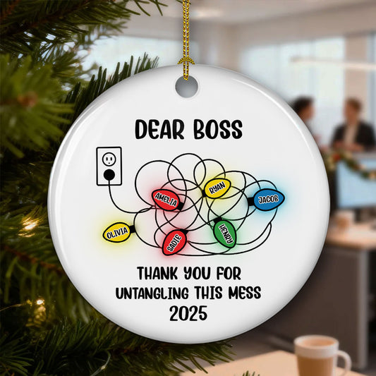 Thank You For Untangling This Mess - Personalized Custom Ceramic Ornament