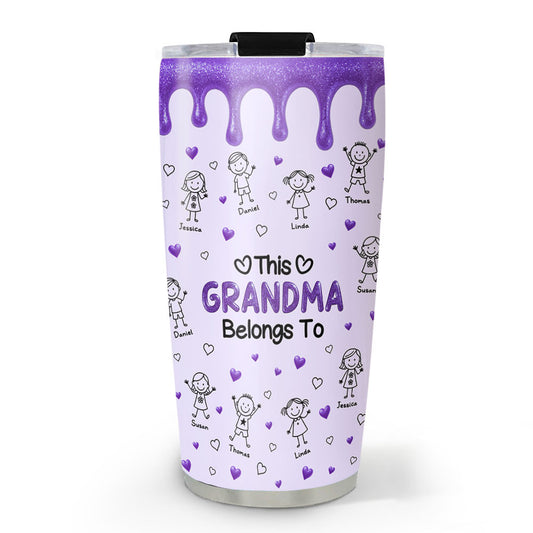 This Grandma Mom Belongs To - Personalized Custom 3D Inflated Effect Tumbler