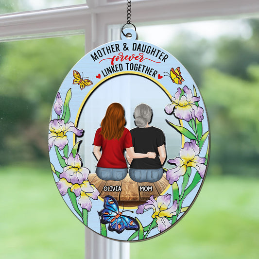 Mother And Daughter - Personalized Custom Suncatcher