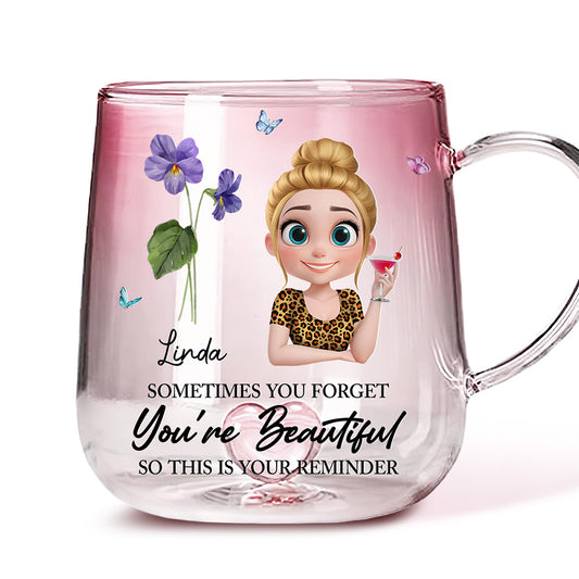 Reminder Of Beauty - Personalized Custom Pink Gradient Glass Mug