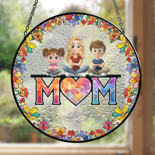 Mommy And Children - Personalized Window Hanging Suncatcher