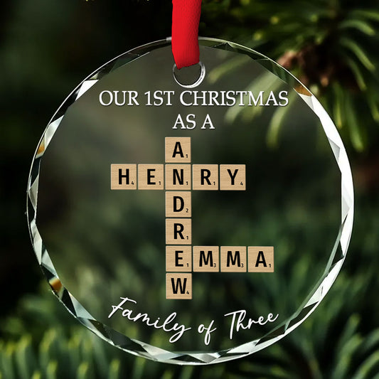 Crossword Art Created In A Moment - Personalized Custom Glass Ornament