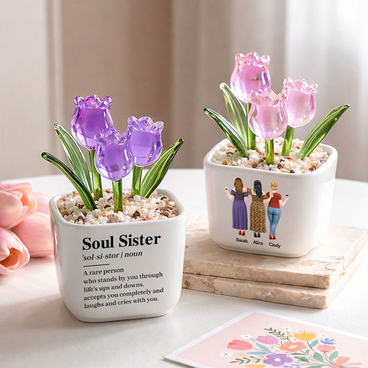 Soul Sister - Personalized Custom Glass Everlasting Tulips