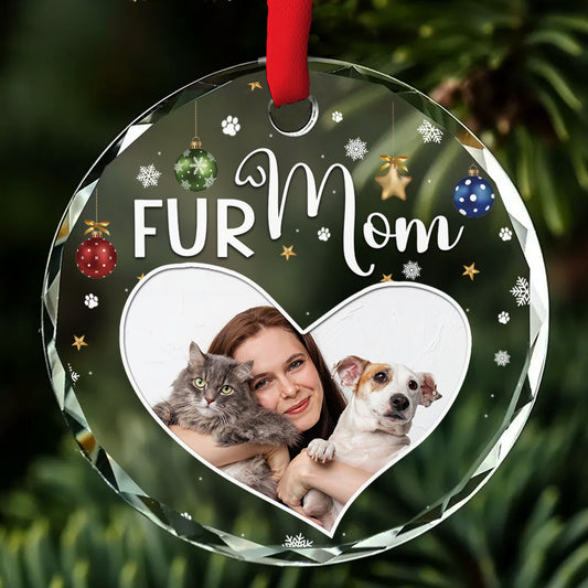 Fur Mom Photo - Personalized Custom Glass Ornament