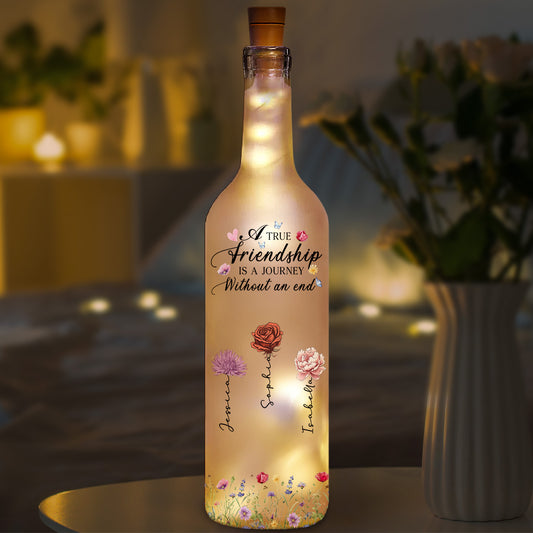 A Journey Without An End Birth Flower - Personalized Custom Bottle Lamp
