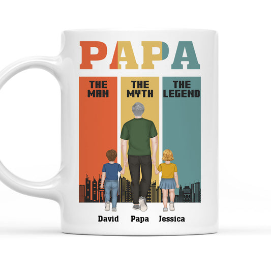 Papa The Man The Legend - Personalized Coffee Mug