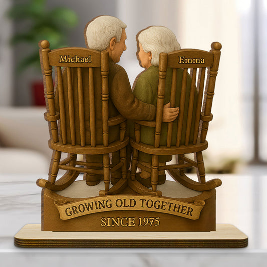 Love That Grows With Time - Personalized 2-Layer Wood Plaque With Flat Base