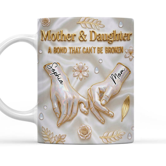 Mommy And Daughter Hold Hand - Personalized Custom 3D Inflated Effect Mug