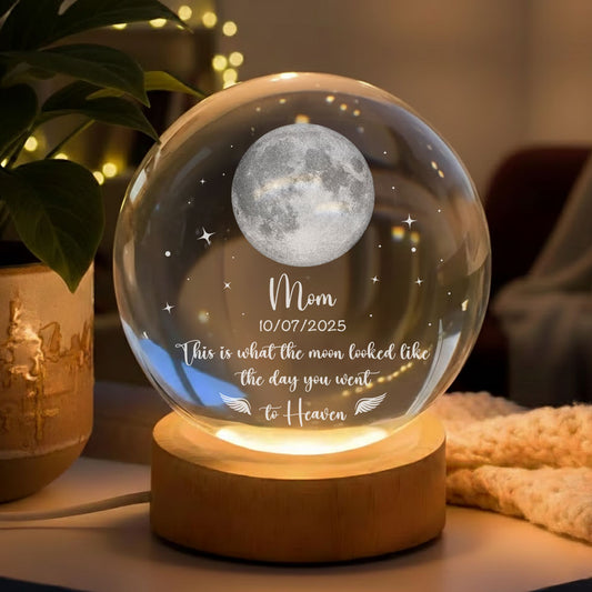 The Moon That Day - Personalized Custom Crystal Globe Lamp