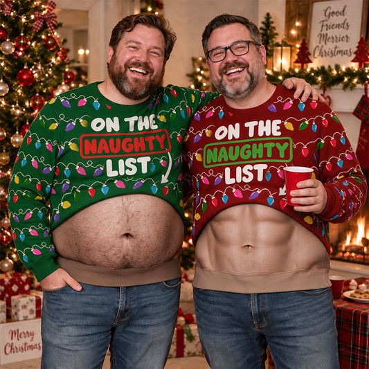 Naughty List - Personalized All-Over-Print Sweatshirt