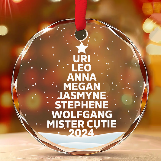 Love Family - Personalized Custom Glass Ornament