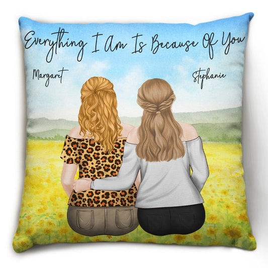 Mother And Daughter Forever Linked Together - Personalized Custom Throw Pillow