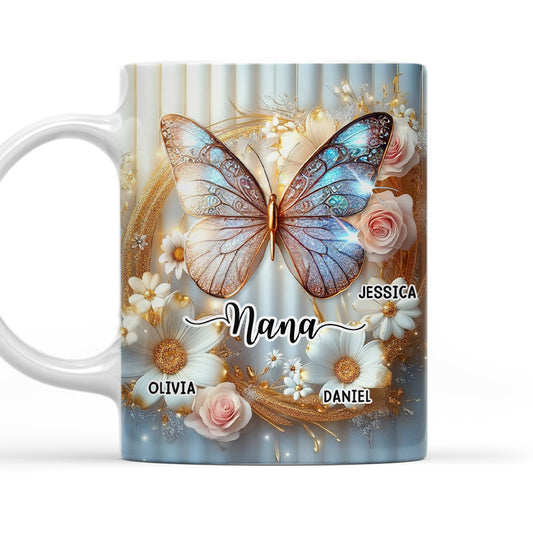 Grandma And Grandkids Beautiful - Personalized 3D Effect Coffee Mug