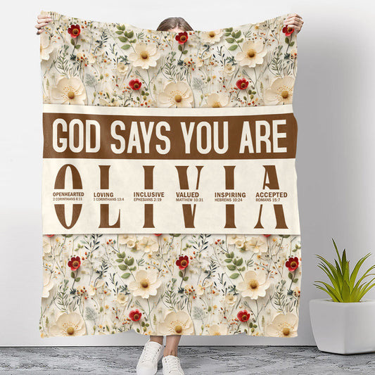 God Says Bible - Personalized Custom Fleece Blanket