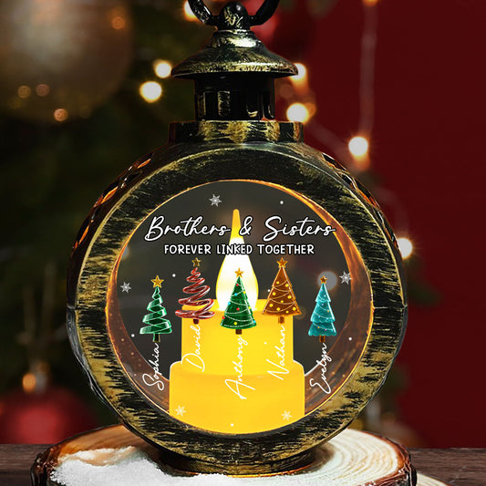 Season Love Siblings - Personalized Custom Christmas Lantern