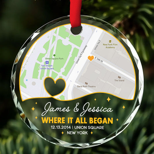 Where Everything Began - Personalized Custom Glass Ornament