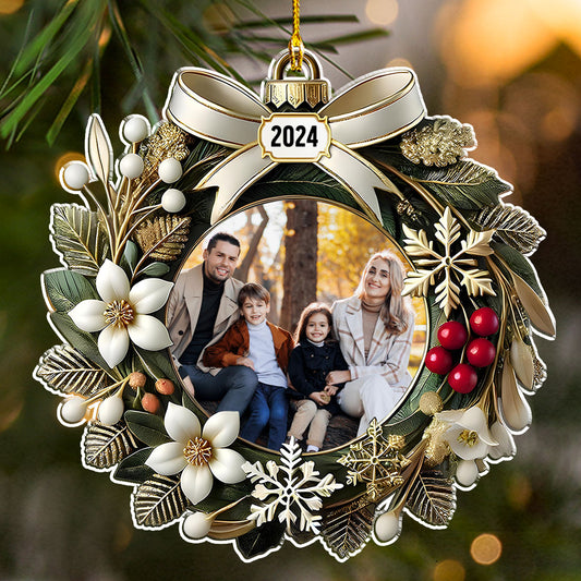 Christmas Wreath Ornament - Personalized Custom Acrylic Ornament