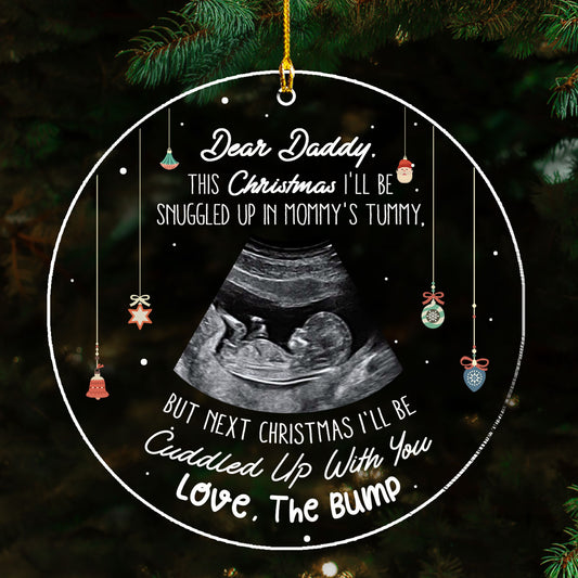 This Christmas Baby Bump To Daddy - Personalized Custom Acrylic Ornament