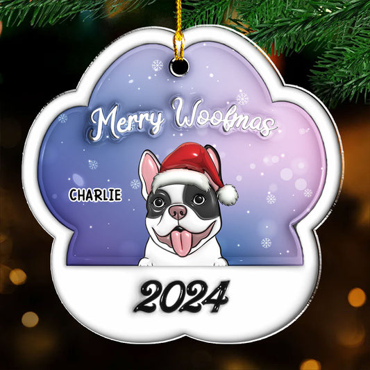 Merry Woofmas 2024 - Personalized Custom 3D Inflated Effect Acrylic Ornament