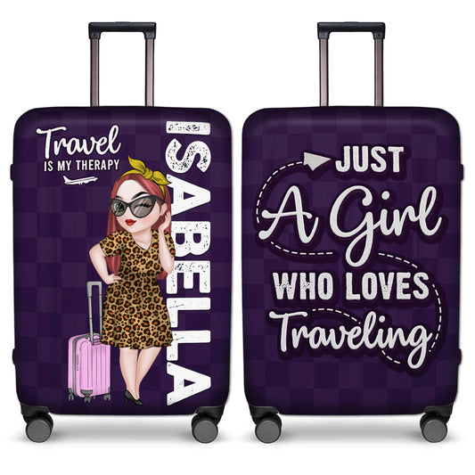 Travel Is My Therapy - Personalized Custom Luggage Cover