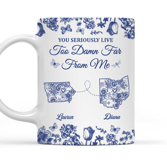 Living Miles Away Is Rude - Personalized Custom Coffee Mug