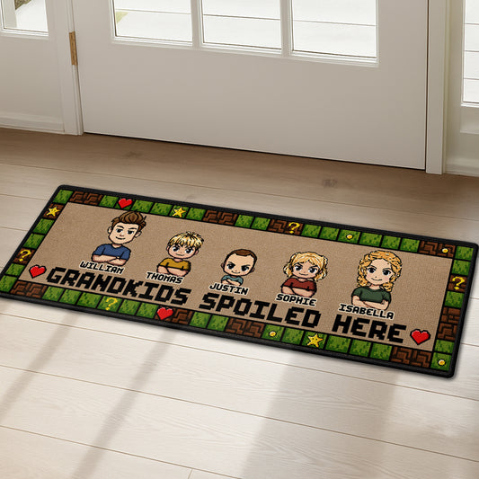 Grandkids Spoiled Here - Personalized Custom Runner Rug