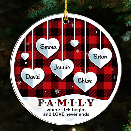 Family Where Life Begins - Personalized Custom Acrylic Ornament