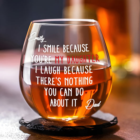 Lovely Daughter - Personalized Custom Wine Glass
