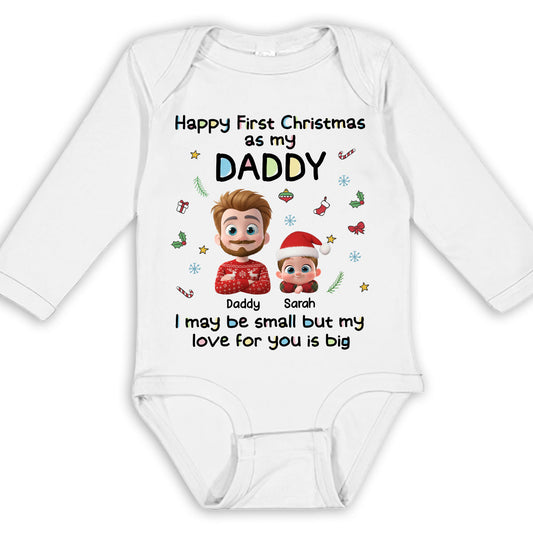 First Christmas With Baby - Personalized Custom Long Sleeve Baby Onesie