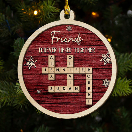 Friends Name Scrabble - Personalized Custom 2-layered Wood Ornament