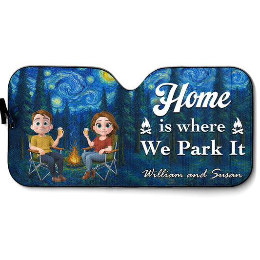 Home Is Where We Park It - Personalized Custom Car Sunshade